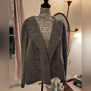 Torrid Cropped Gray Tweed Blazer Jacket Sz 6